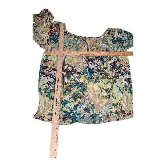 H&M Women's Multicolor Floral Sheer Long Sleeve Blouse Casual Size 2 - Picture 13 of 14